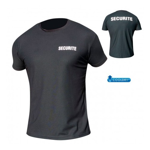 TEE SHIRT NOIR SECURITE COOLDRY 