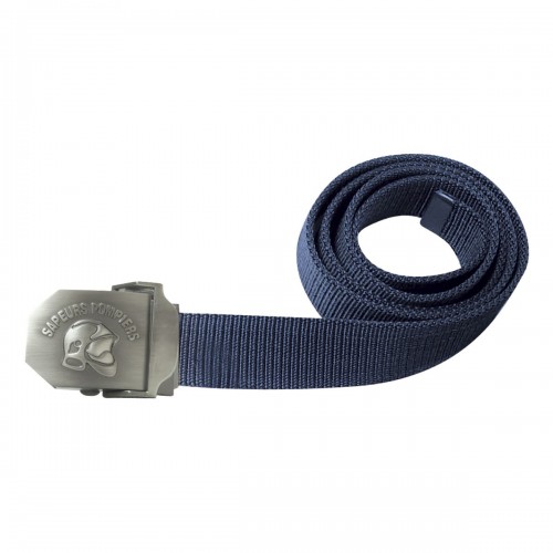 CEINTURE POMPIERS BLEUE BOUCLE GRAVEE