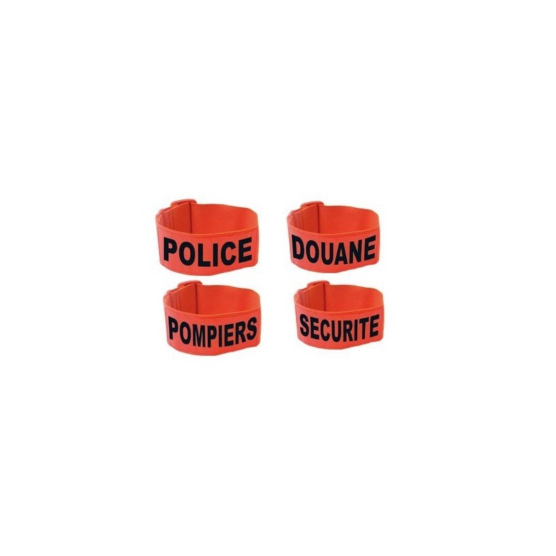 Brassard Police Vegaoo - Orange Réglable - Adulte Taille Unique - Accessoire Déguisement